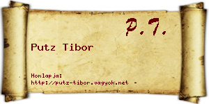 Putz Tibor névjegykártya